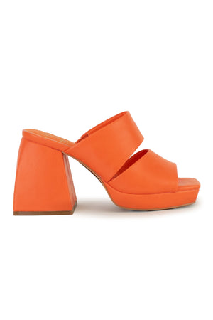 Bright orange platform block heel sandals LUCY-05 from Beast Fashion, featuring a stylish double strap design and a bold block heel, perfect for summer vacations with heeled sandals, sandals, wedges, and trendy summer looks.