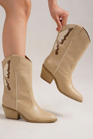Butterfly Western Block Heel Ankle Boots – SUNNY-49