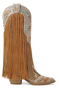 Fringe Western cowgirl Boots with Rhinestone Accents ADELA-58