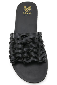 Woven Strap Slide Sandals ADELINE-02