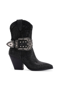 Western Ankle Boots with Rhinestone Strap and Buckle ANTONIA-03