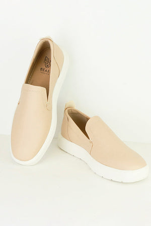 ASTRID-01 Slip-On Casual Sneakers by Beast Fashion in nude color, perfect for casual wear, featuring a minimalist design. Ideal choice for Flats, Sale Shoes, and Sneakers enthusiasts.