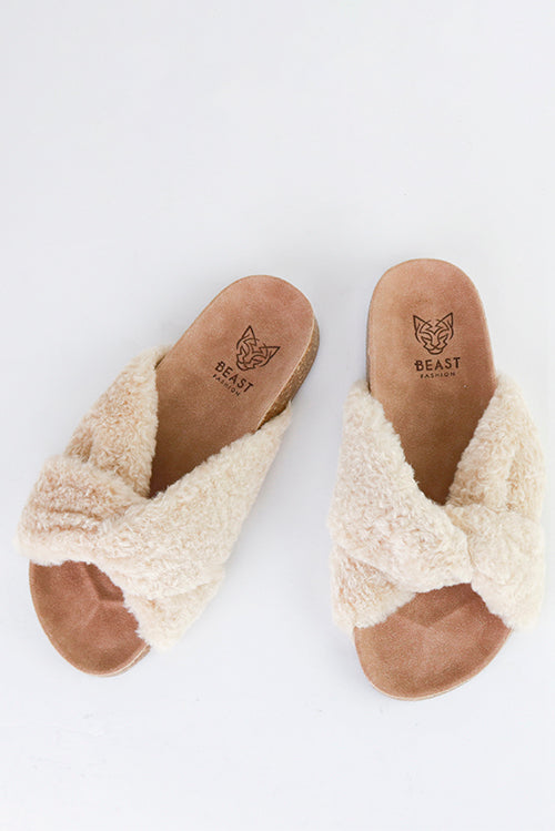 Faux Shearling Slide Sandals AVIANA-06