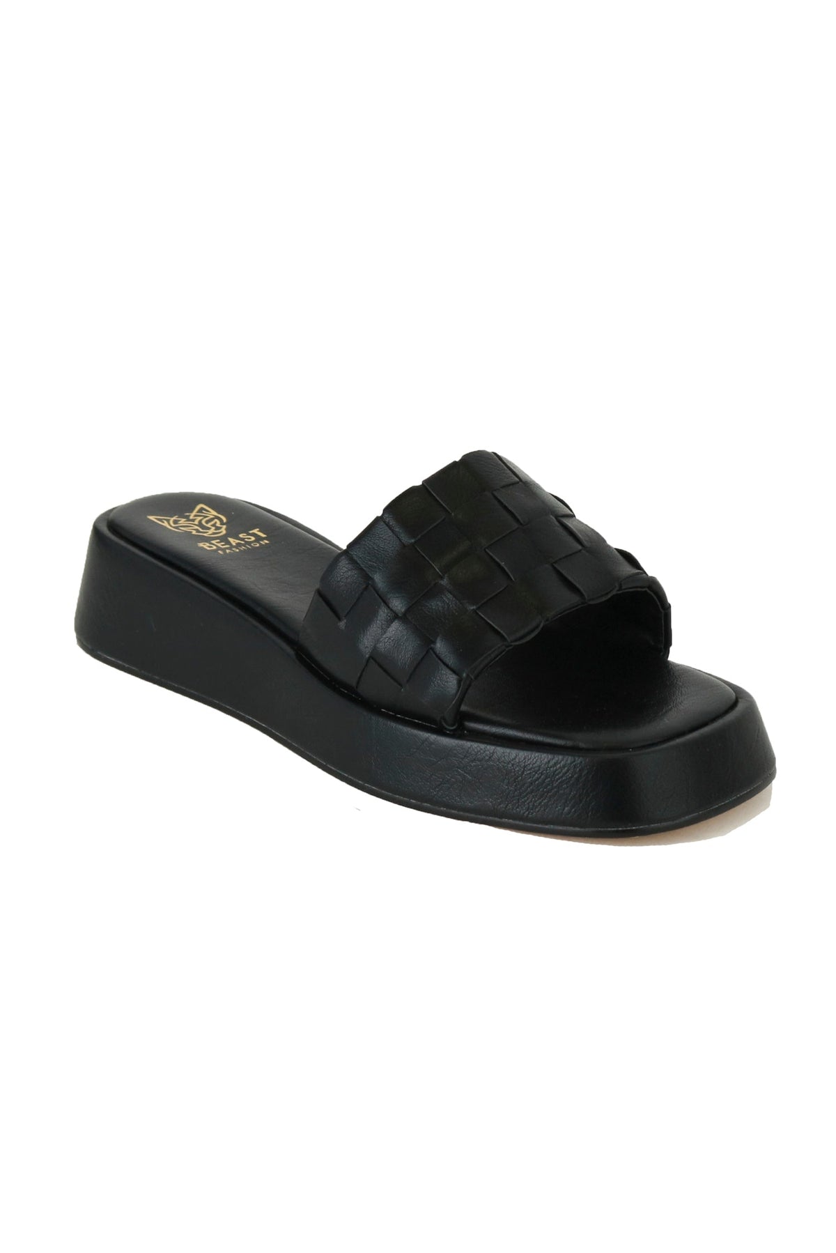Platform Woven Slide Sandals CAMILA-01