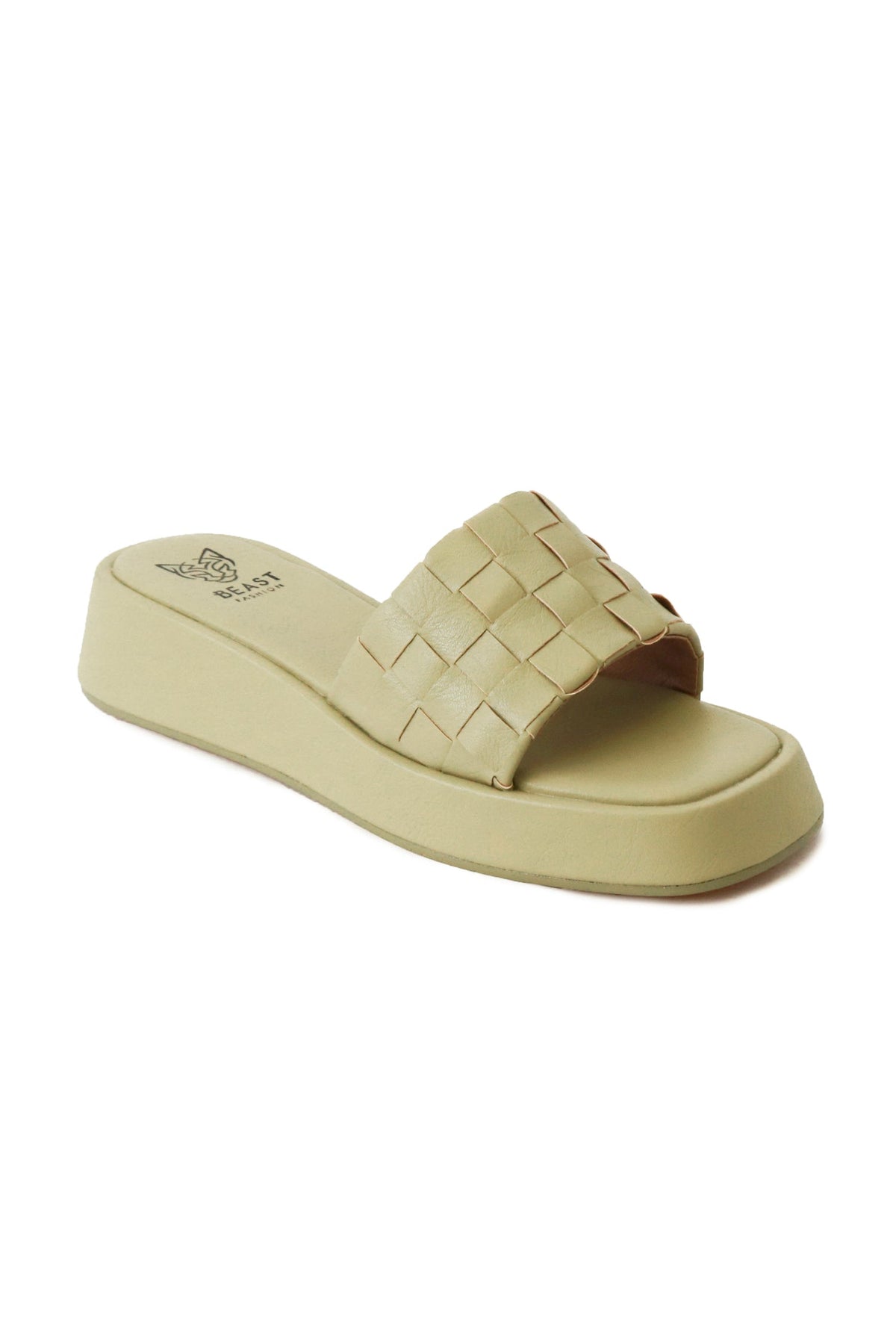 Platform Woven Slide Sandals CAMILA-01
