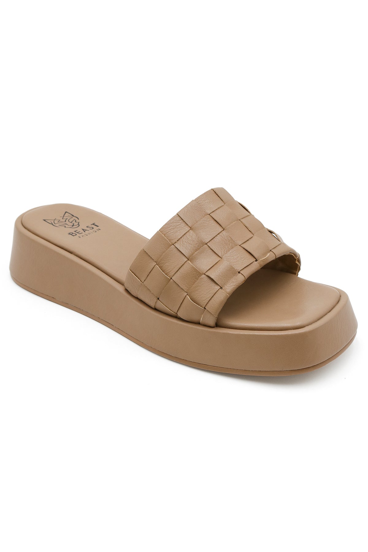Platform Woven Slide Sandals CAMILA-01