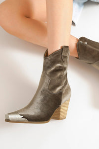 Velvet Western Ankle Boots DAKOTA-01-V