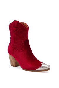 Velvet Western Ankle Boots DAKOTA-01-V