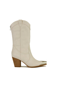 Western Metal-Toe Block Heel Ankle Boots – DAKOTA-05