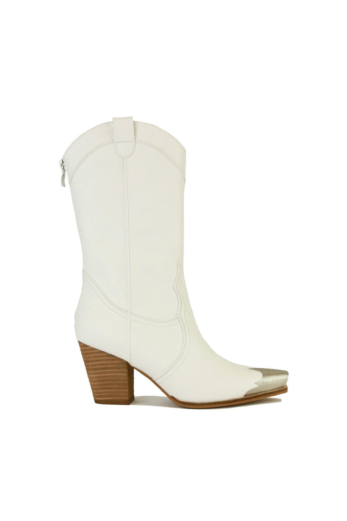 Western Metal-Toe Block Heel Ankle Boots – DAKOTA-05