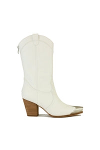 Western Metal-Toe Block Heel Ankle Boots – DAKOTA-05
