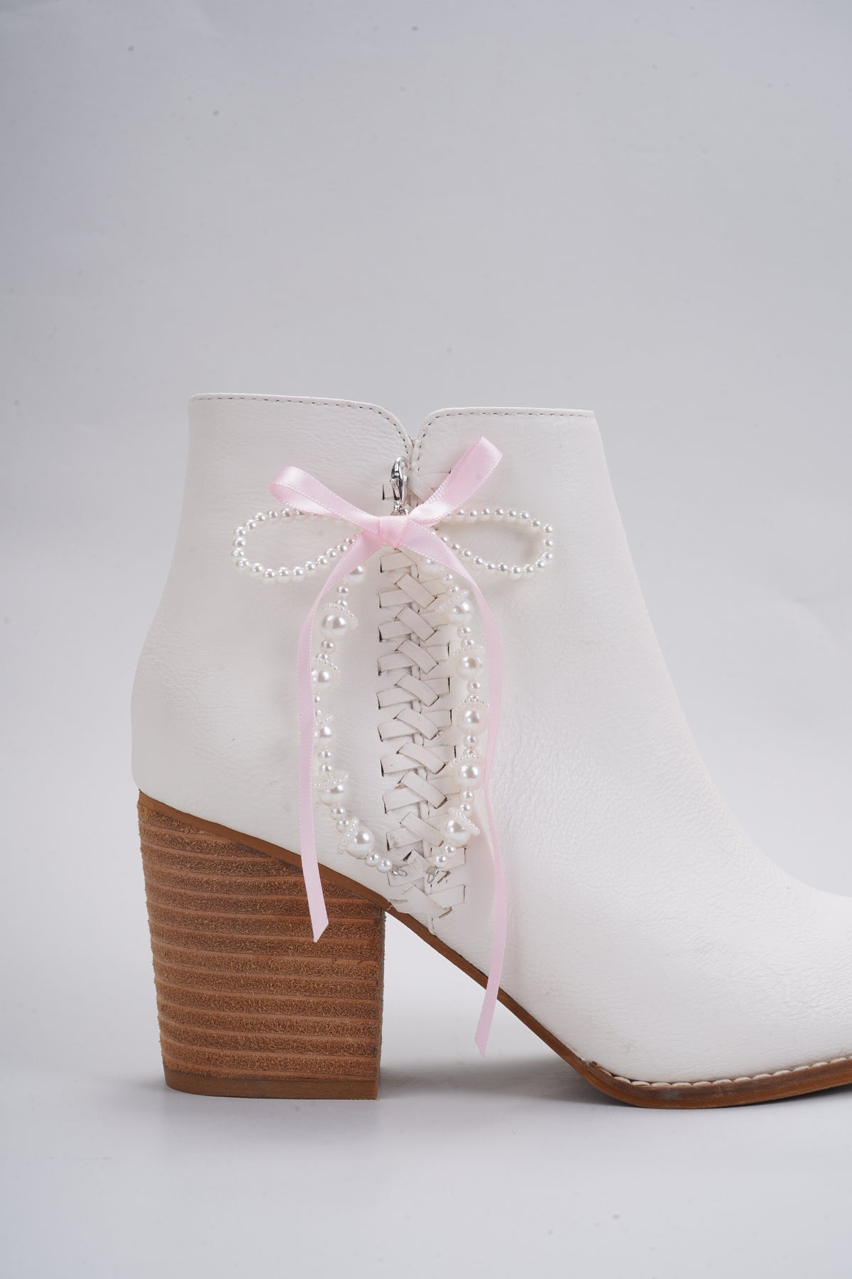 Pearl and Ribbon Bow Charm Set ACCS-PINK BOW SET-012