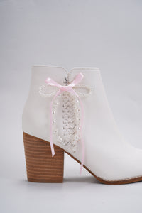 Pearl and Ribbon Bow Charm Set ACCS-PINK BOW SET-012