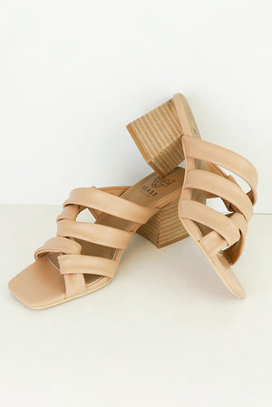 FIONA-01 Strappy Block Heel Sandals by Beast Fashion in a nude color, featuring soft faux leather and sturdy block heels, perfect for summer vacations. Ideal for casual outings, these heeled sandals enhance your summer wardrobe with style. Heeled Sandal, Heels, Mules, Sale Shoes, Sandals, SUMMER, VACATION.
