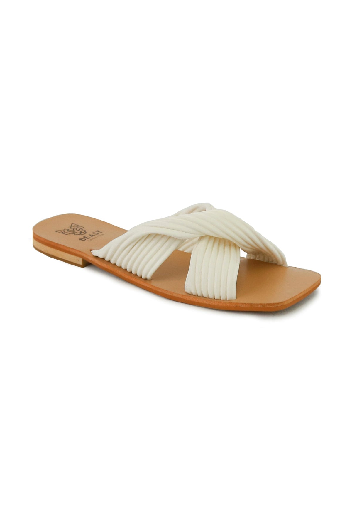 Textured Cross-Strap Sandals LANA-06