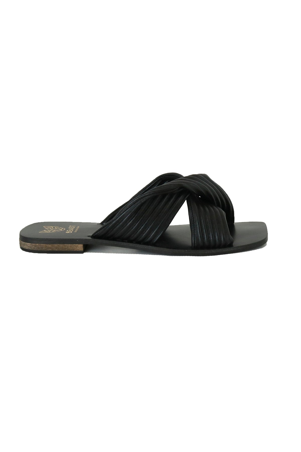 Textured Cross-Strap Sandals LANA-06