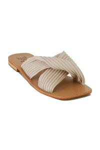 Textured Cross-Strap Sandals LANA-06