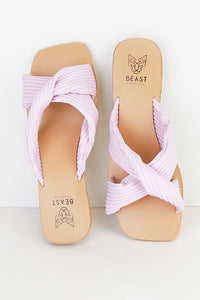 Textured Cross-Strap Sandals LANA-06