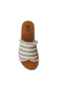 Vibrant striped espadrille slides MELANIE-01 by Beast Fashion, designed for both style and comfort. A must-have for your summer and vacation wardrobe, these espadrille sandals are perfect for easy on-the-go wear.