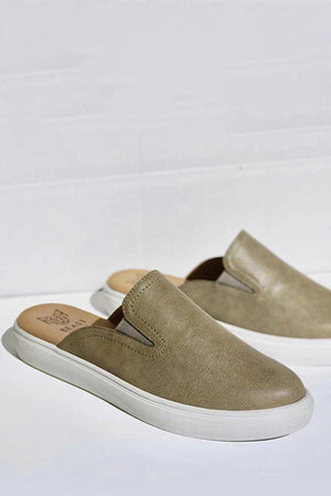 Stylish casual slip-on mules REENA-06 by Beast Fashion featuring a comfortable slip-on design perfect for summer vacations. These versatile flats blend sneaker ease with stylish mules, making them ideal for your everyday wear. Mules, sandals, and sale shoes for effortless style.