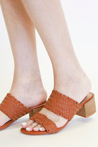 Woven Block Heel Sandals RYLEE-01