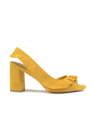 Ruffled Block Heel Sandals ROSEL-01
