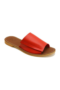 VARINA-01 Minimalist Slip-On Flat Sandals with Soft Faux Leather Insole – Comfortable Casual Open-Toe Slides