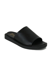 VICENTE-05 Slip-On Platform Sandals by Beast Fashion, showcasing the chic and sleek black design. Perfect for casual outings and summer wear, these slip-on platform sandals promise all-day comfort and style. Great for vacations or lounging.